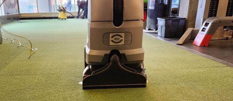 Turf Cleaning with Deep Cleaning Machine