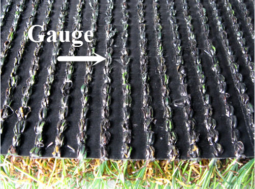 installing artificial turf from premium grass blades The gauge or stitch rows of the backing