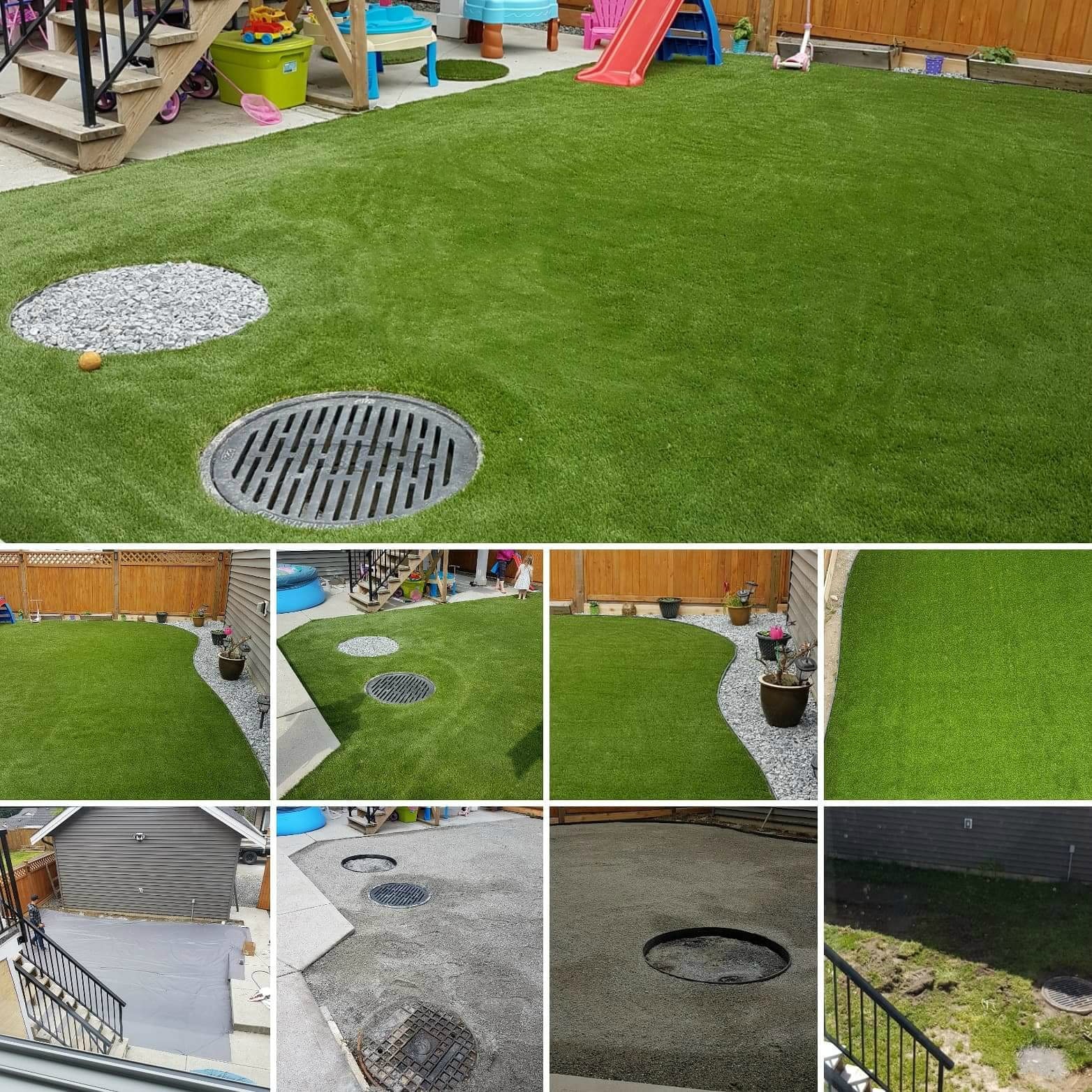 Premium Grass Blades Synthetic Artificial Turf:  Custom Installation of Evergreen Line in Fraser Valley District