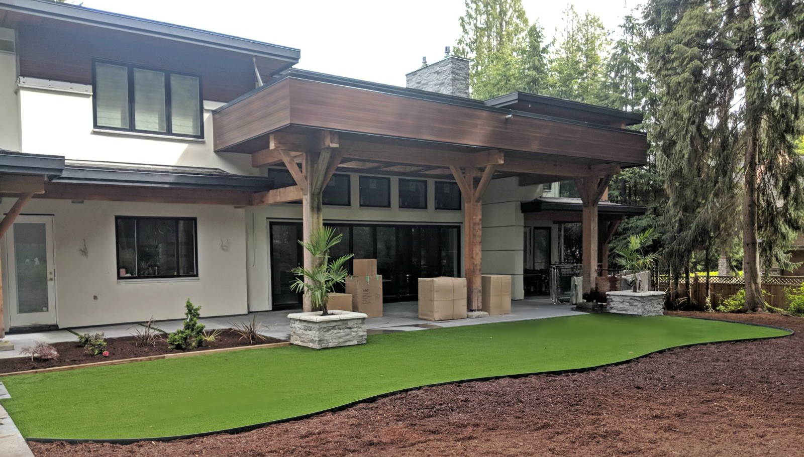 Premium Grass Blades Synthetic Artificial Turf: Evergreen Installation in South Surrey