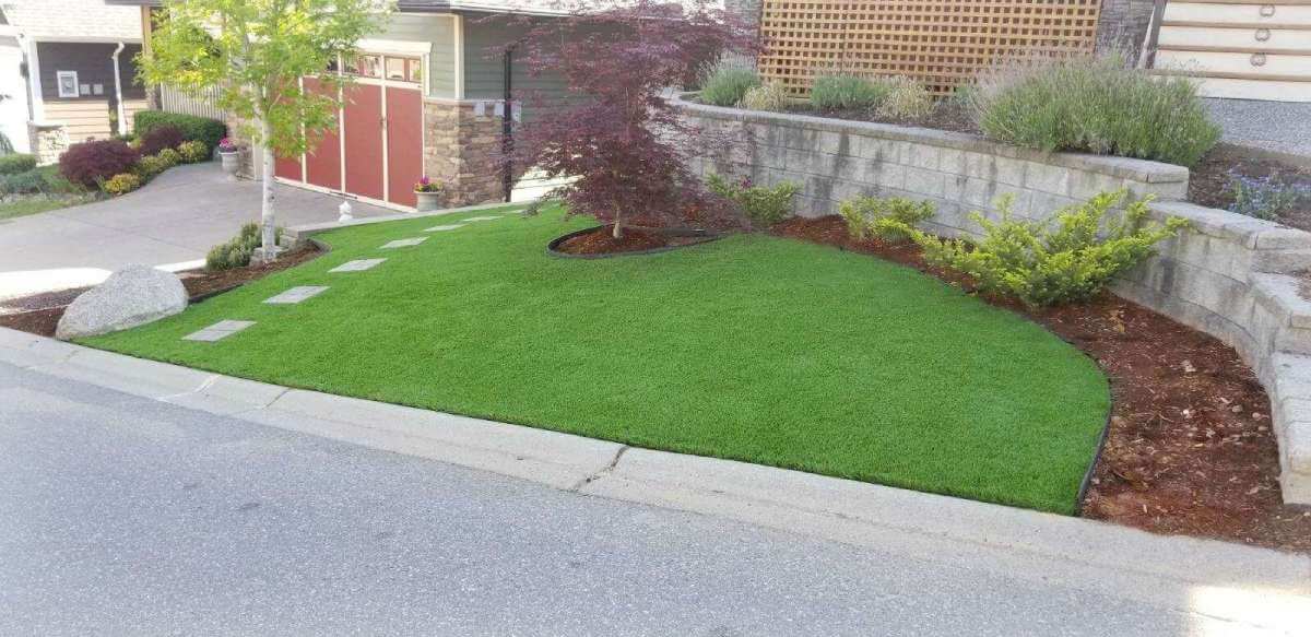 Premium Grass Blades Custom Lush Line of  Synthetic Turf Installed in Abbotsford, BC