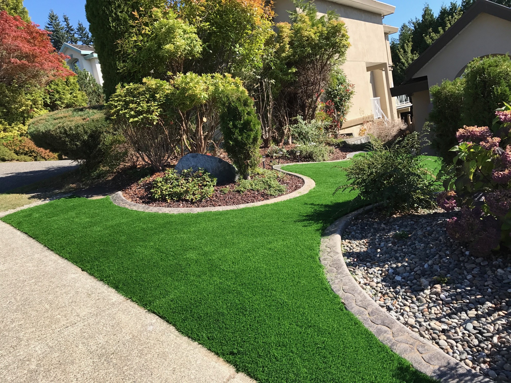 Premium Grass Blades Synthetic Artificial Turf Lush in Coquitlam after