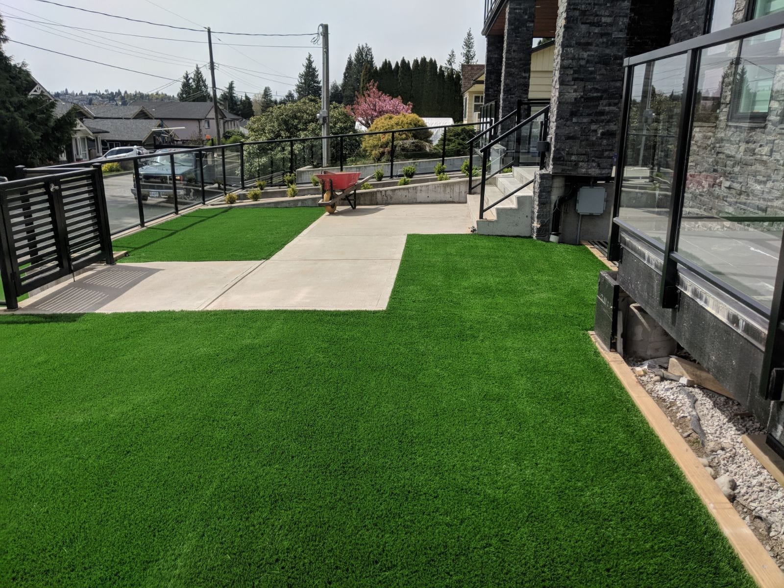 Premium Grass Blades Custom Lush Line of  Synthetic Turf Installed in Coquitlam, BC